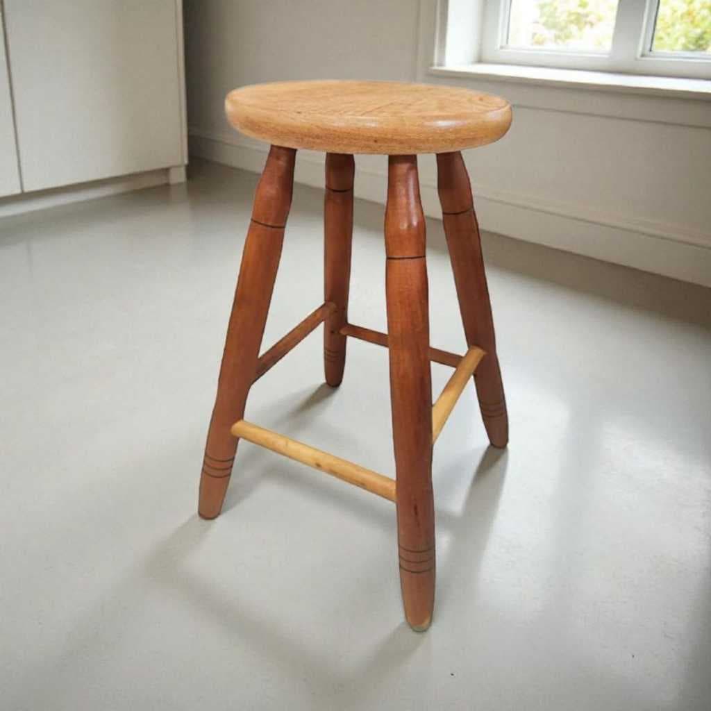 Kit 2 Banquinhos de madeira maciça 50 cm Alt - Banco médio Banqueta Tamborete Casa nova