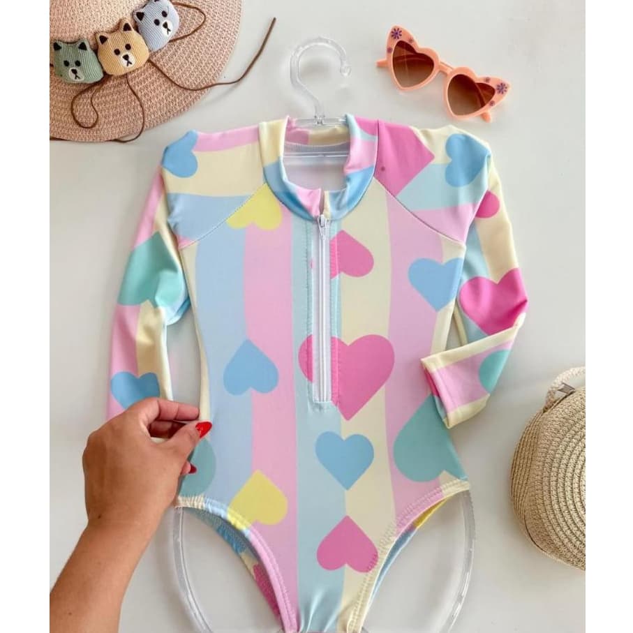 Maiô Infantil Personagens Hello Kitty Infantil Para Meninas Com Proteção UV