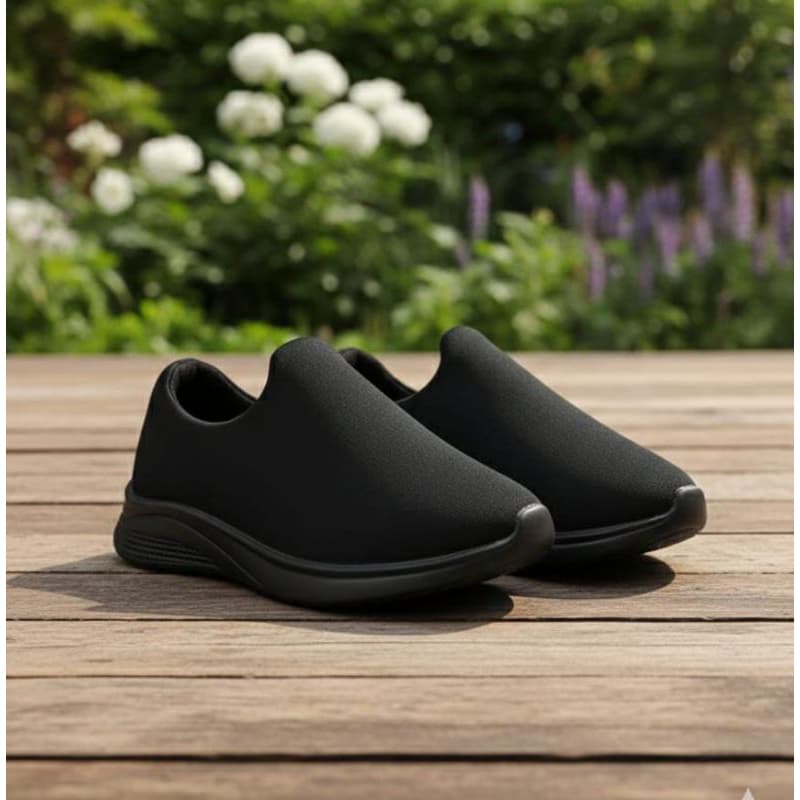 Tênis Infanil Unissex Calce Fácil Preto com Solado Preto – Leve, Macio e Confortável do 20 ao 33