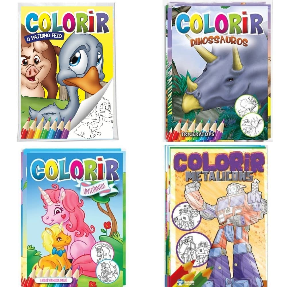 KIT COM 32 LIVROS PARA COLORIR