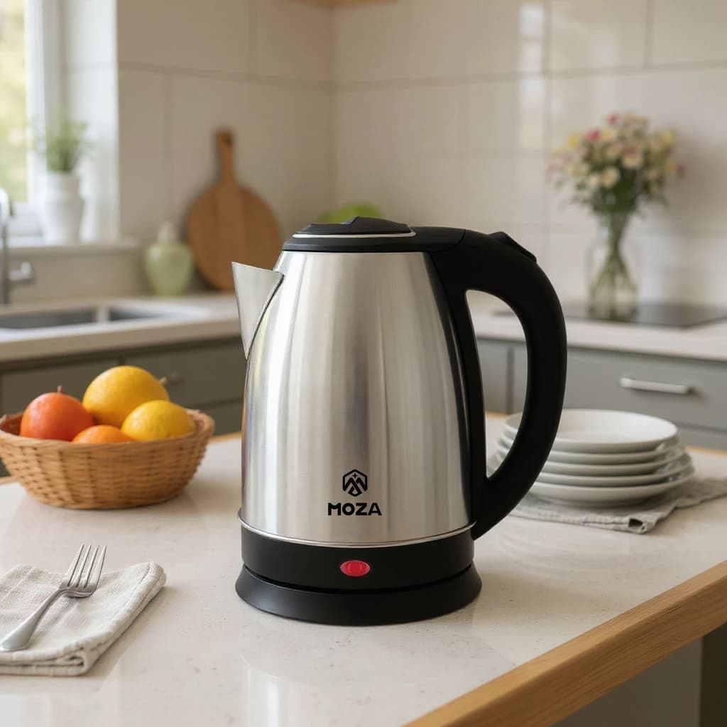 Chaleira Elétrica de Aço Inox 1.8L | Fervura Rápida | Desligamento Automático | 127V e 220V