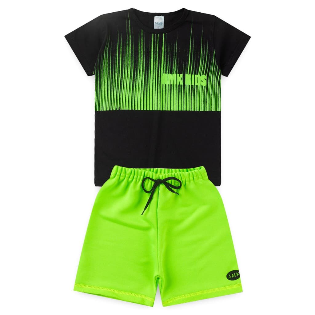 Conjunto Infantil Menino Roupa de Criança masculino Bermuda e Camiseta L21