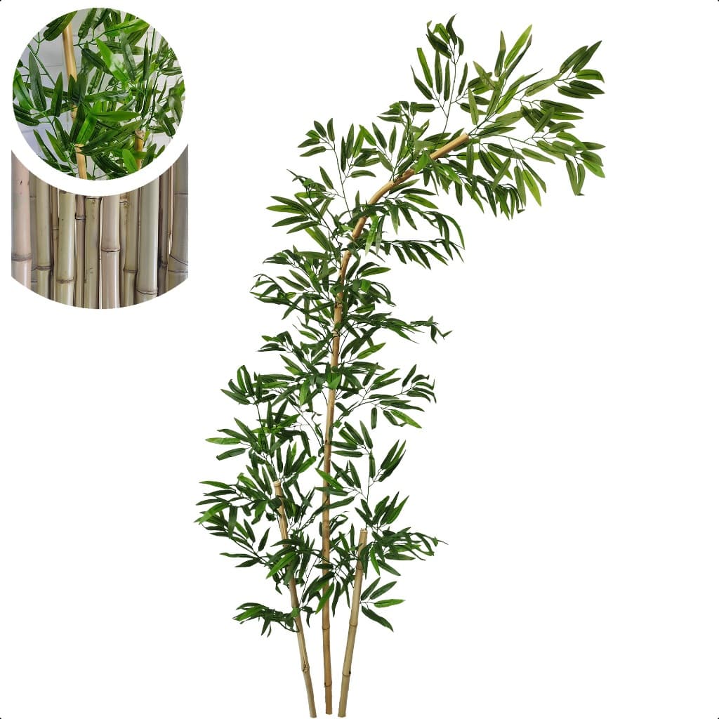 Bambu Artificial Curvado Galho Natural Curvo Sem Vaso Decoração