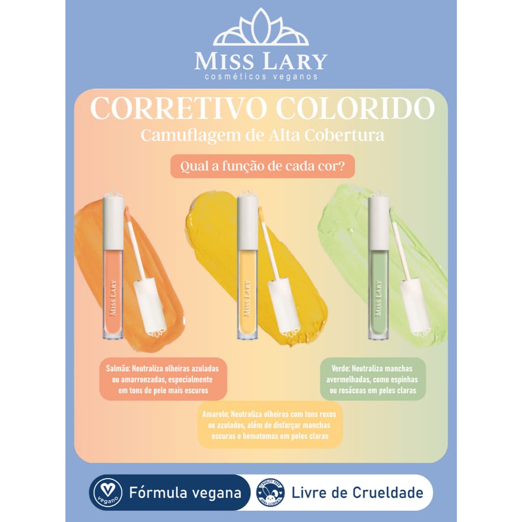 Corretivo Liquido Colorido - Miss Lary