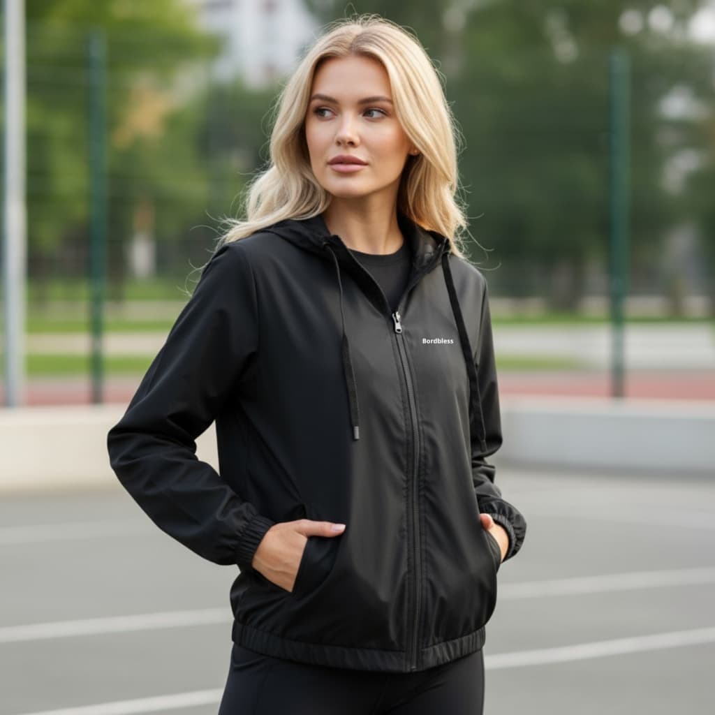 Jaqueta Feminina Corta Vento 100% Forrada com Capuz Original Impermeável Quente Zíper Inverno