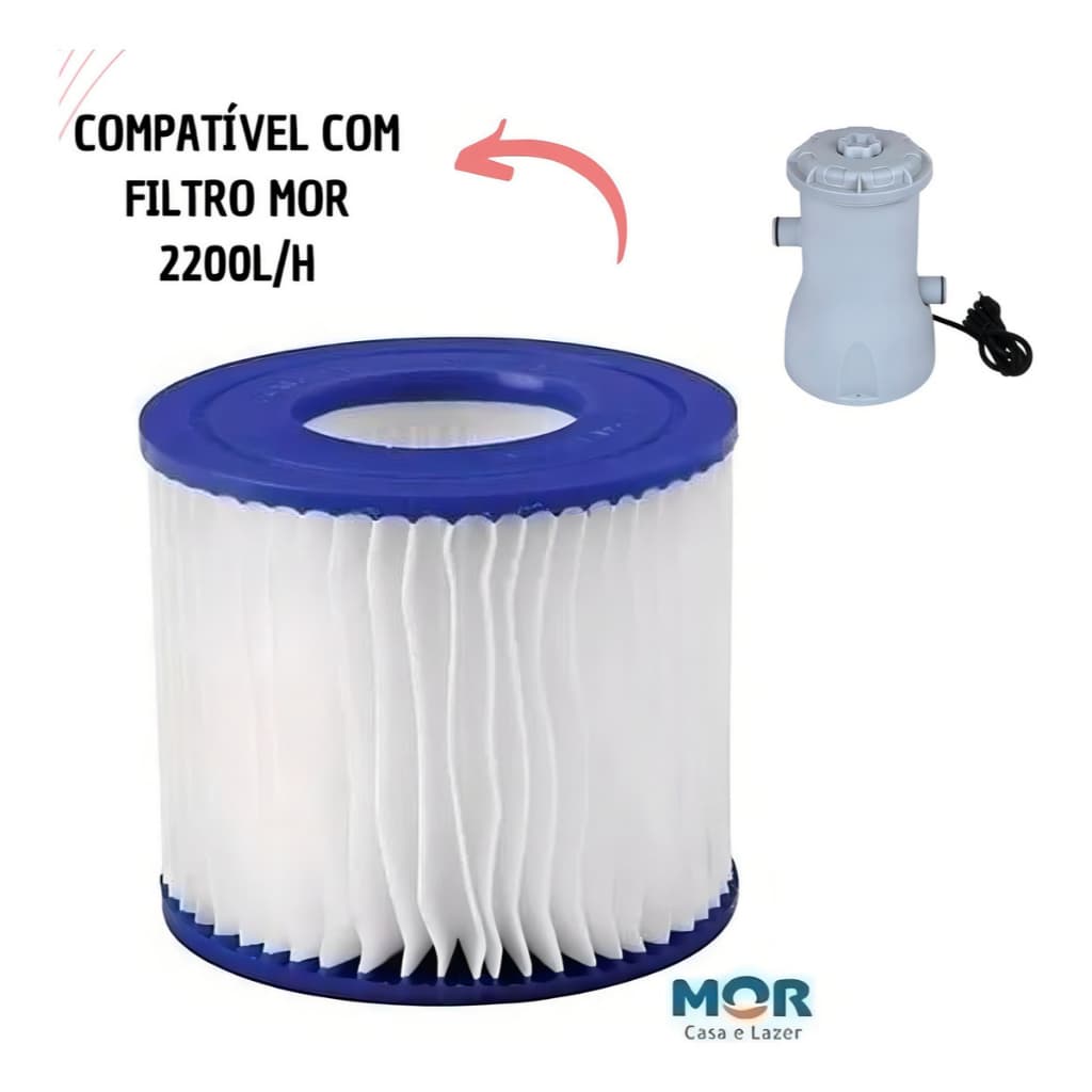 Refil Para Filtro De Piscina 2.200 L/h - Mor Compativel com 110V/220V (Bivolt)