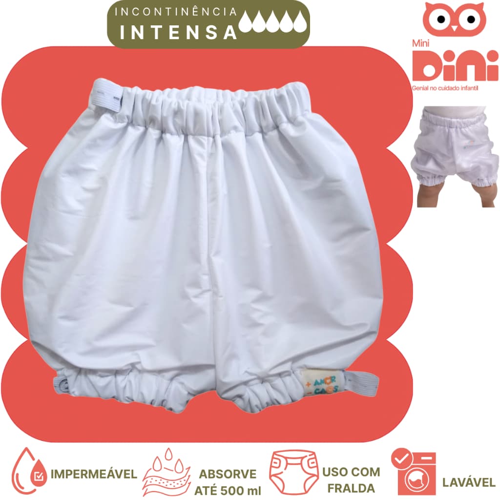 Bermuda Infantil Antivazamento De Fralda Para Incontinência Urinária E Enurese