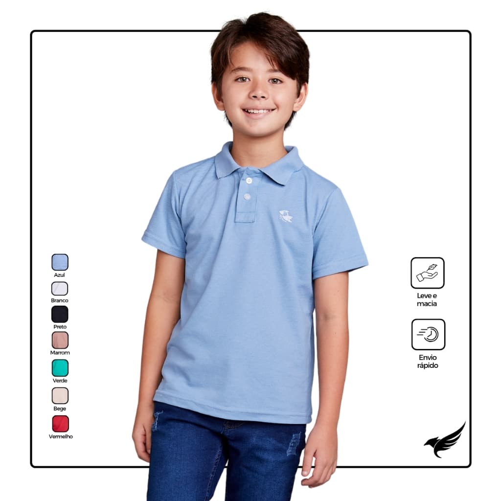Camisa Polo Infantil manga curta