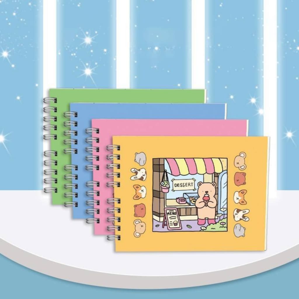 Livro de Colorir Dessert Capa Brilho 50 Folhas com Acetato Caderno de Desenho Pintura Coloring