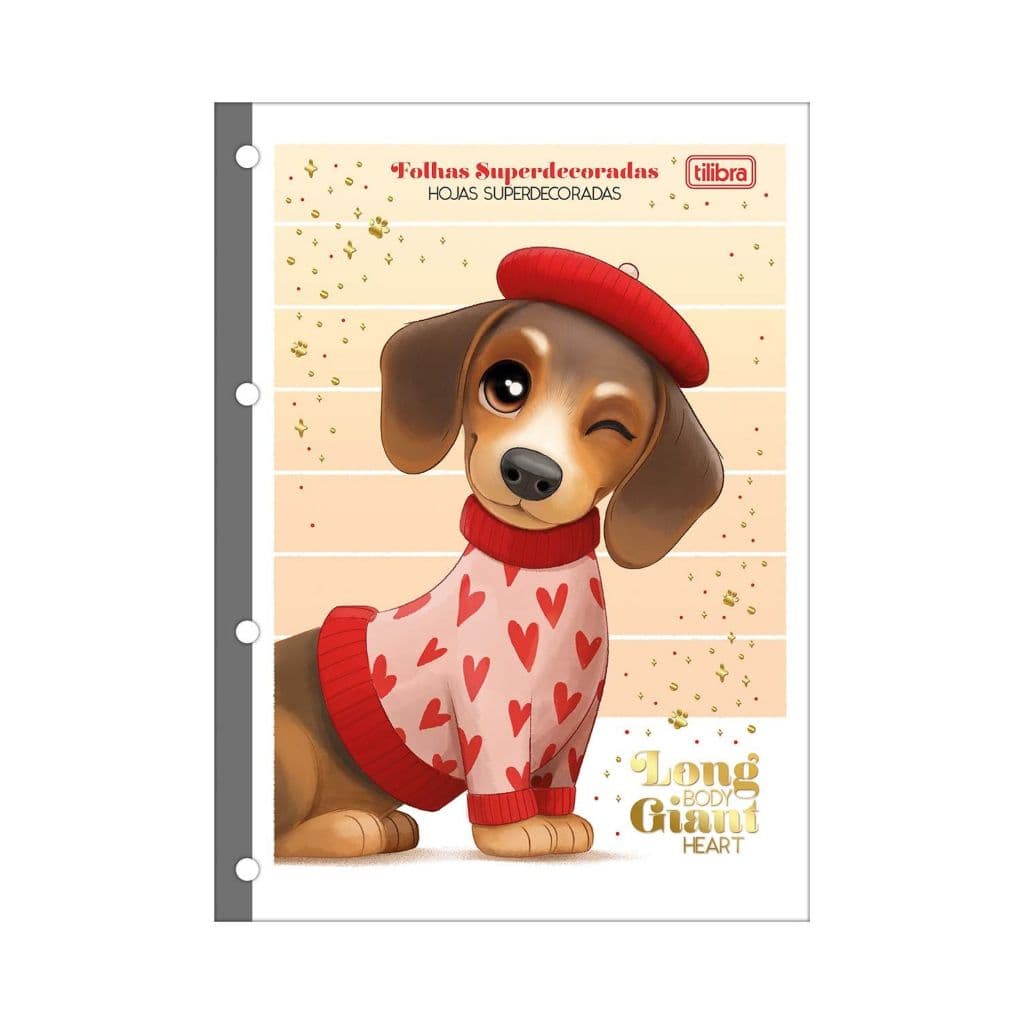 Refil Tilidisco Universitário Brownie The Dog 80 folhas 20 x 27,5 cm - Tilibra