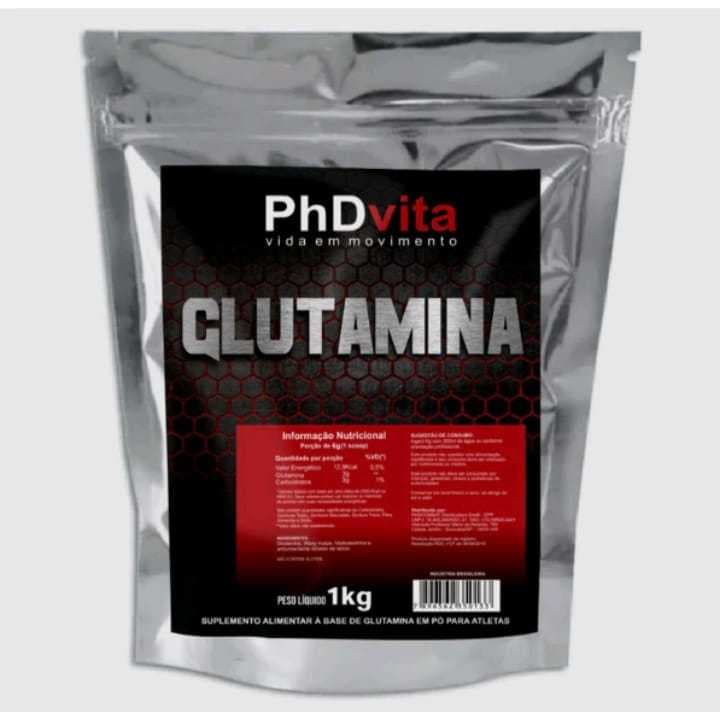 Glutamina PHD Vita 1 kg  – Suplemento Puro para Imunidade, Recuperação e Desempenho Muscular