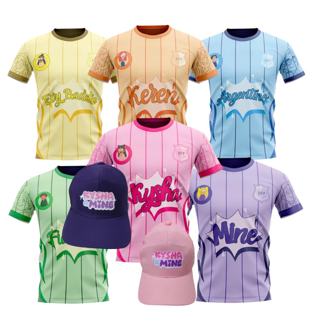 Camiseta turma Kisha E Mine listrada Lance De Escola Youtuber best friends Show camiseta kisha e mine colegial