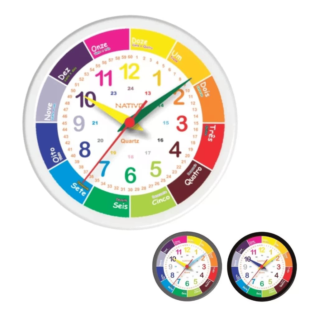 Relogio De Parede Educativo Infantil Nativo