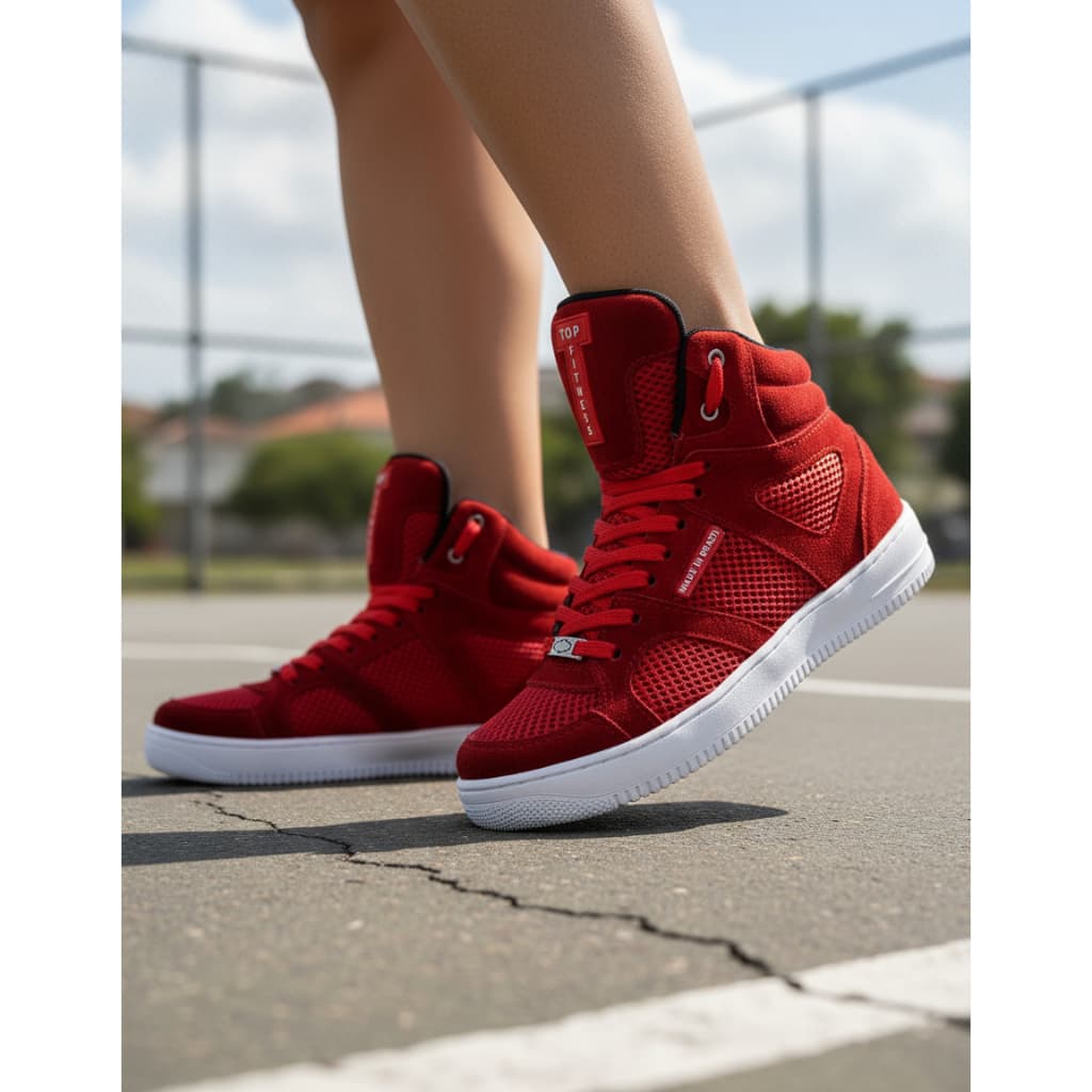 Tênis Masculino Cano Alto Palmilhas Em Gel Modelo Exclusivo Top Fitness Para Treinos