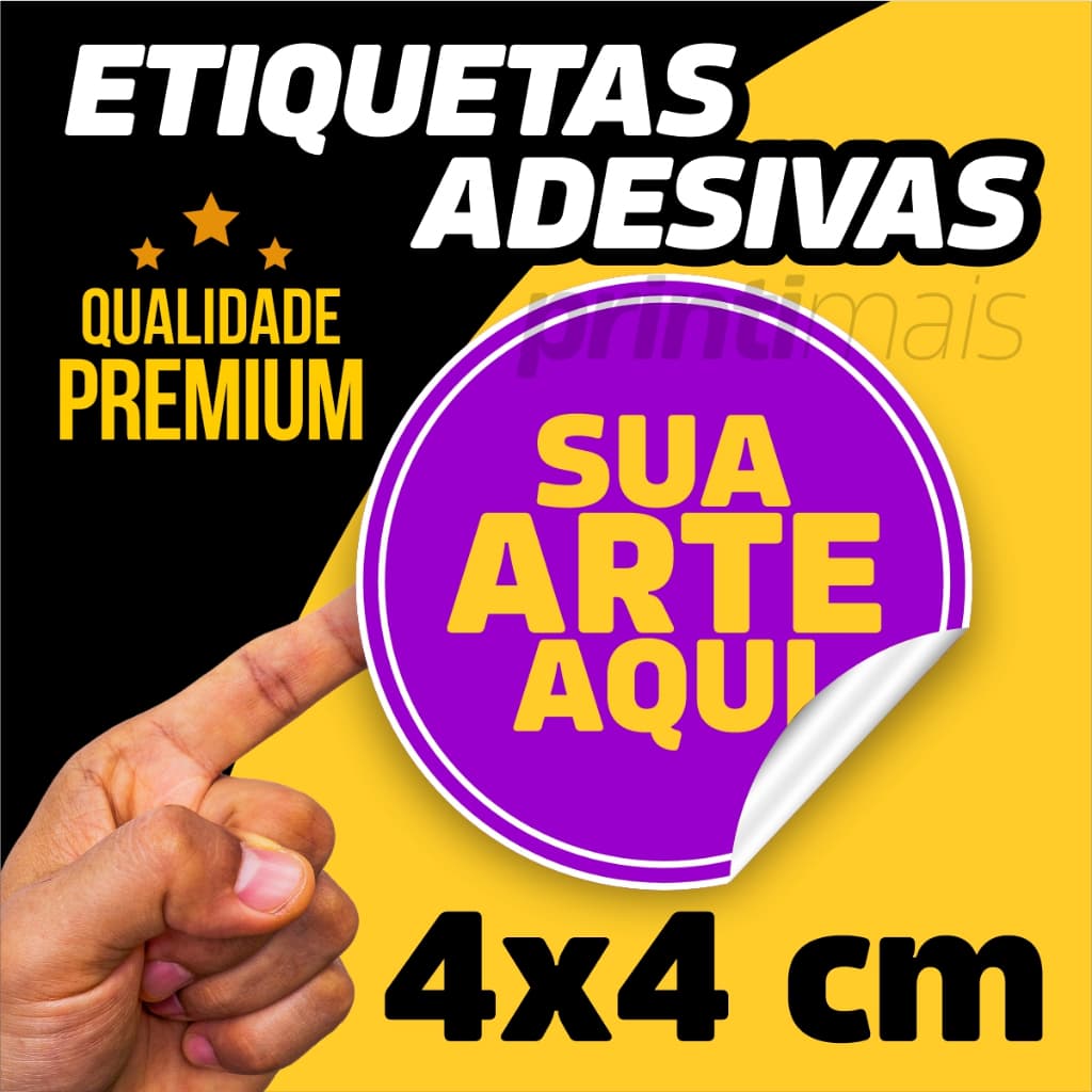 1000 Adesivos Etiquetas Personalizadas c/ seu Logo - 4x4 cm