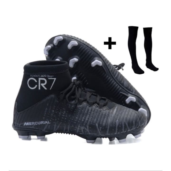 Chuteira de Campo Gramado Futebol Botinha Cano Alto