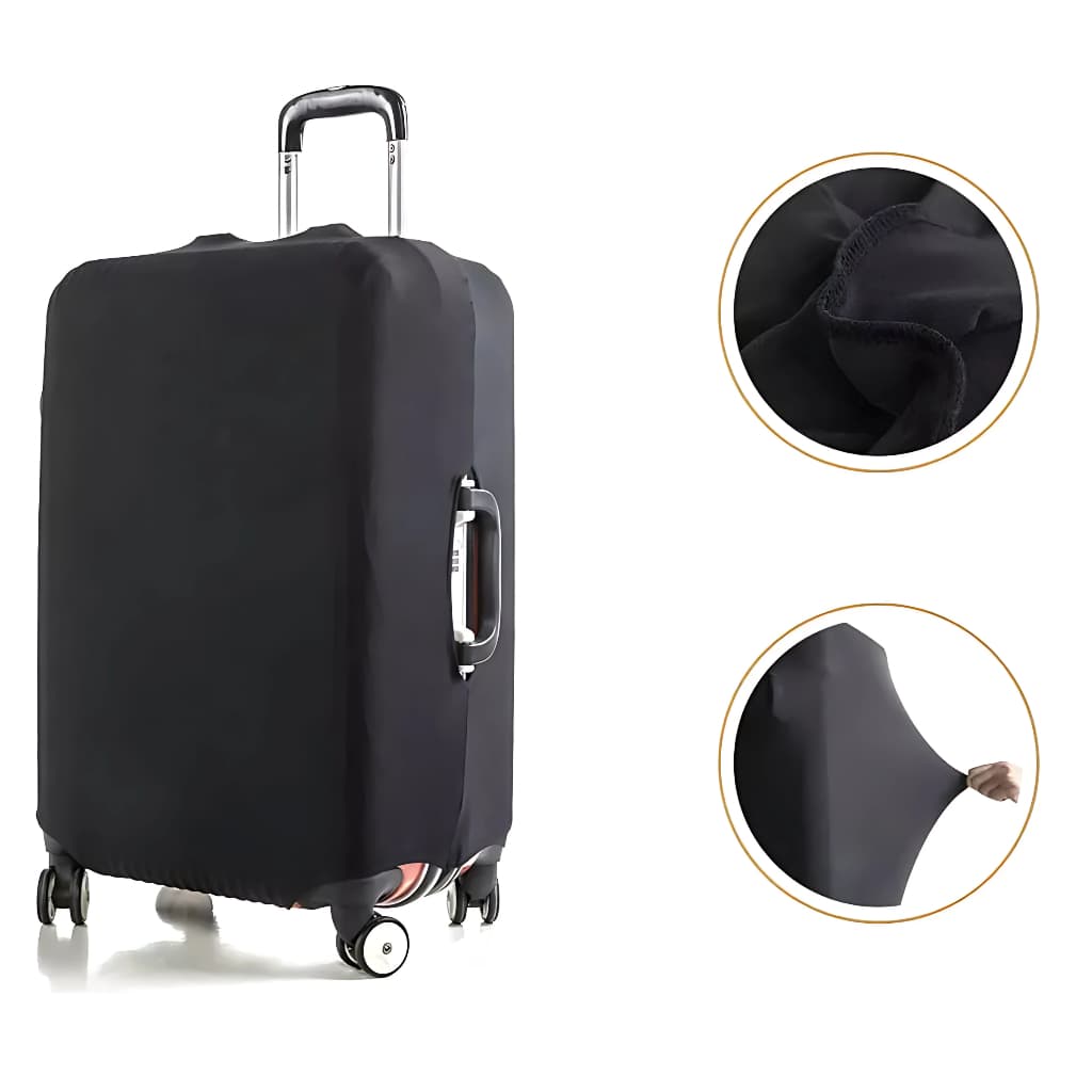 Capa Protetora Mala Neoprene Elástica Viagem Resistente Preto Lisa