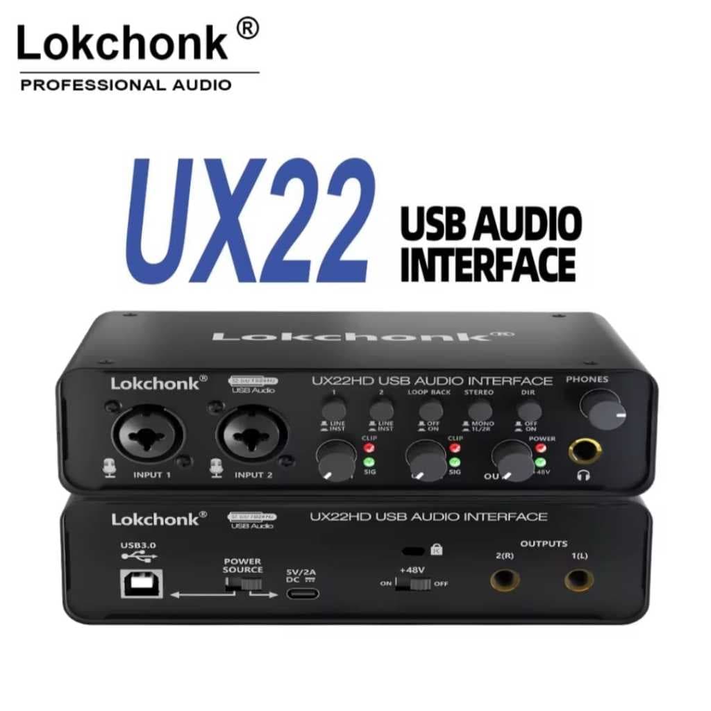 Interface De Áudio Lokchonk Ux22hd 2 Canais-phantonpower 24bits (PROMOÇÃO)