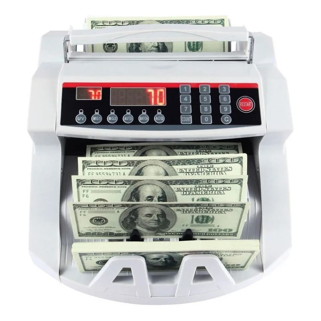 Maquina De Contar Dinheiro Contadora de Cédulas Detecta Nota Falsa Bivolt