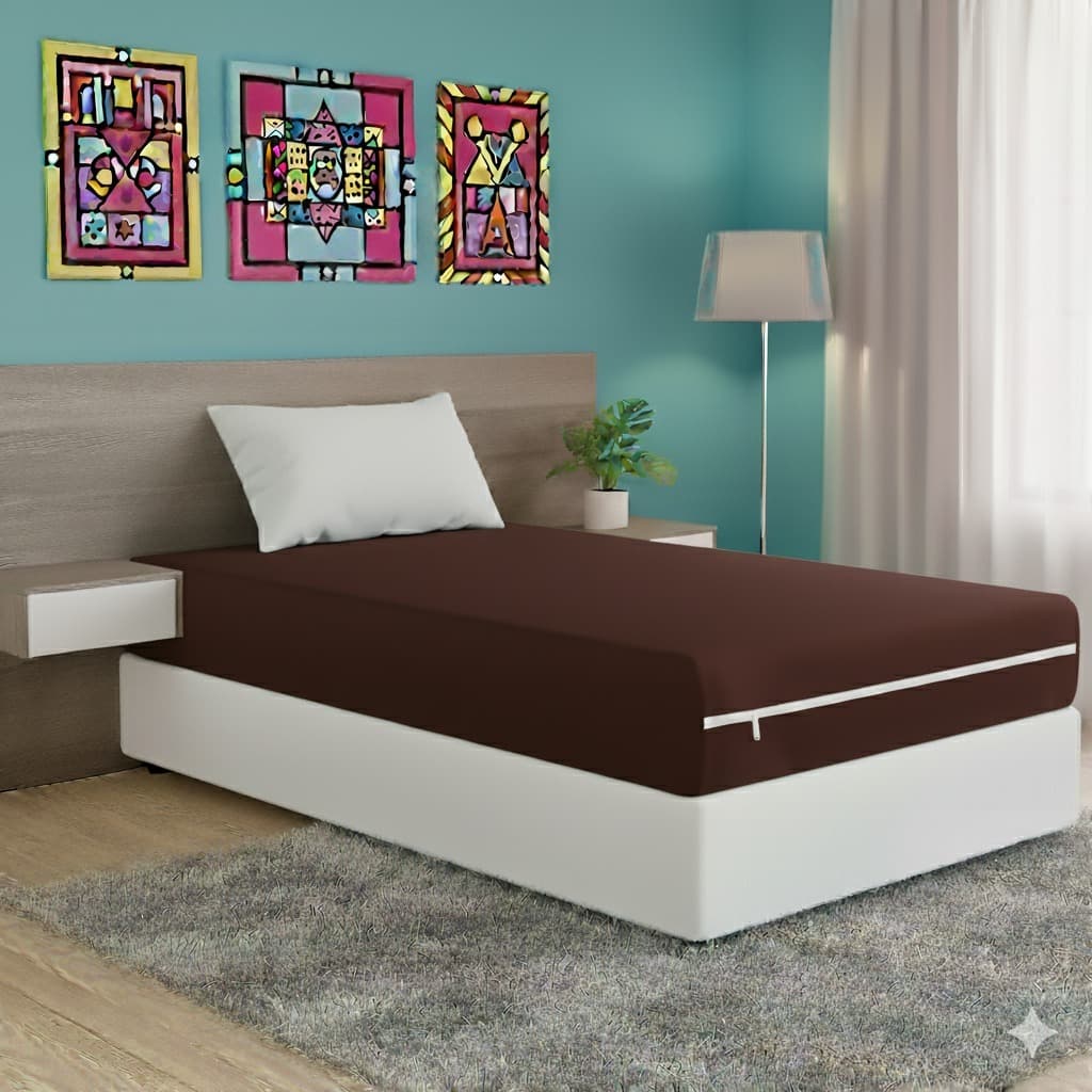 Capa para colchão malha gel solteiro tecido grosso com zíper várias cores- Promoção