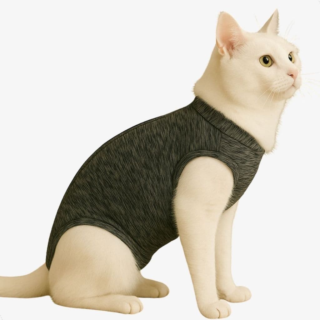Roupa proteção pos cirurgia de castração para cães e gatos com velcro no pescoço para macho e femea.