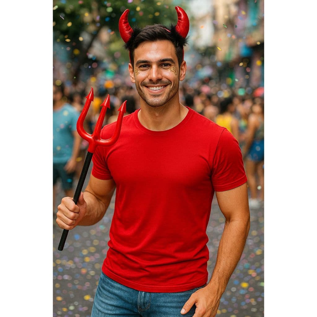 Trispeto Tridente Diabinha  De Plástico Pequeno Fantasia Cosplay Halloween Unidade