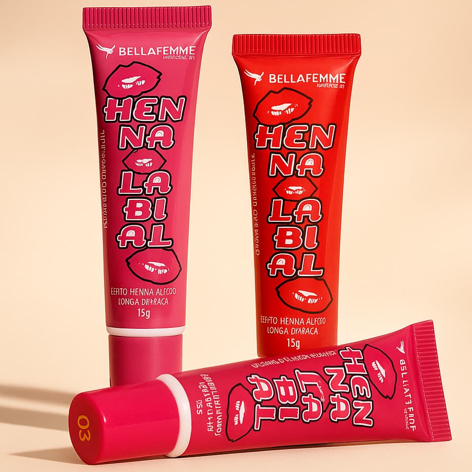 Henna Labial Bella Femme 15g  Efeito Henna Imediato e Alta Pigmentação