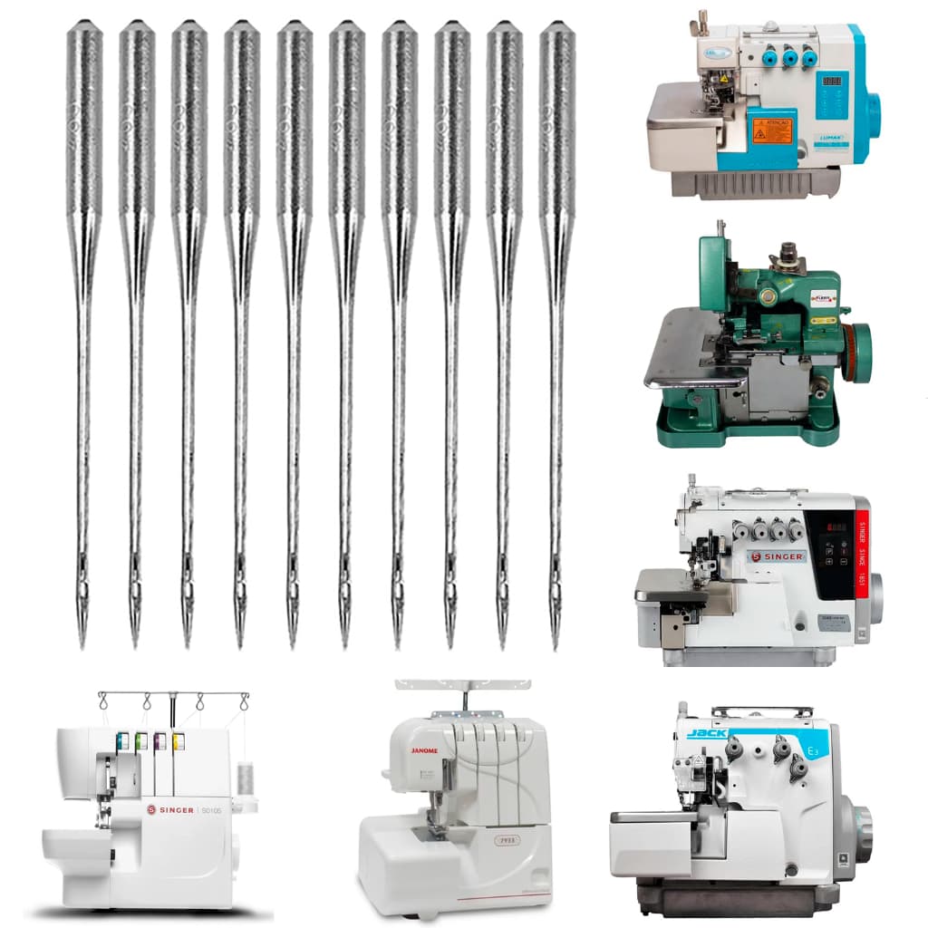 Agulha Para Maquina de Costura Overloque Industrial 11,12,14,18