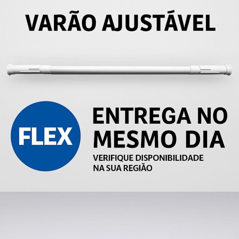 Varão Extensivo Ajustável 45cm até 1,50mt Bastão Extensivel Box Banheiro Suporte Extensor Preto Branco
