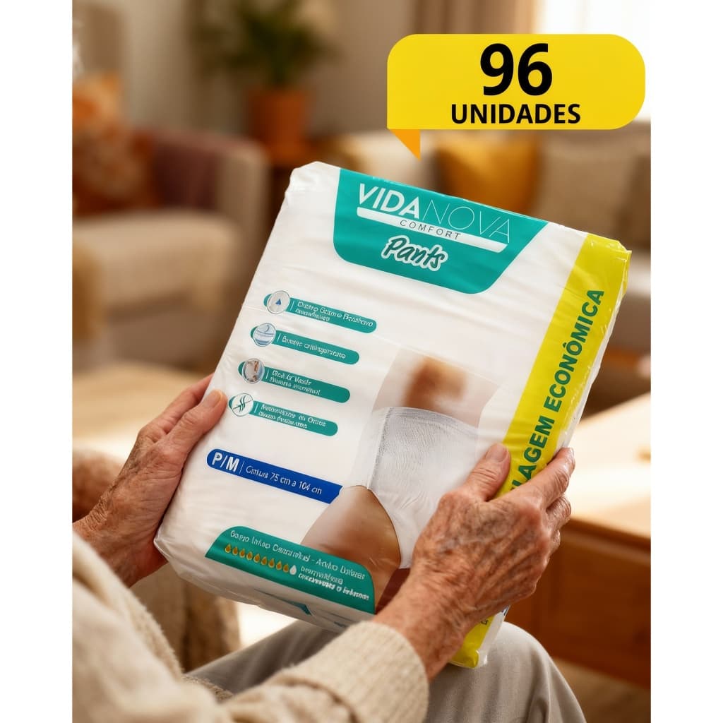 Fralda Geriatrica idoso vida nova pants kit ate 3 pacotes incontinecia moderada/severa