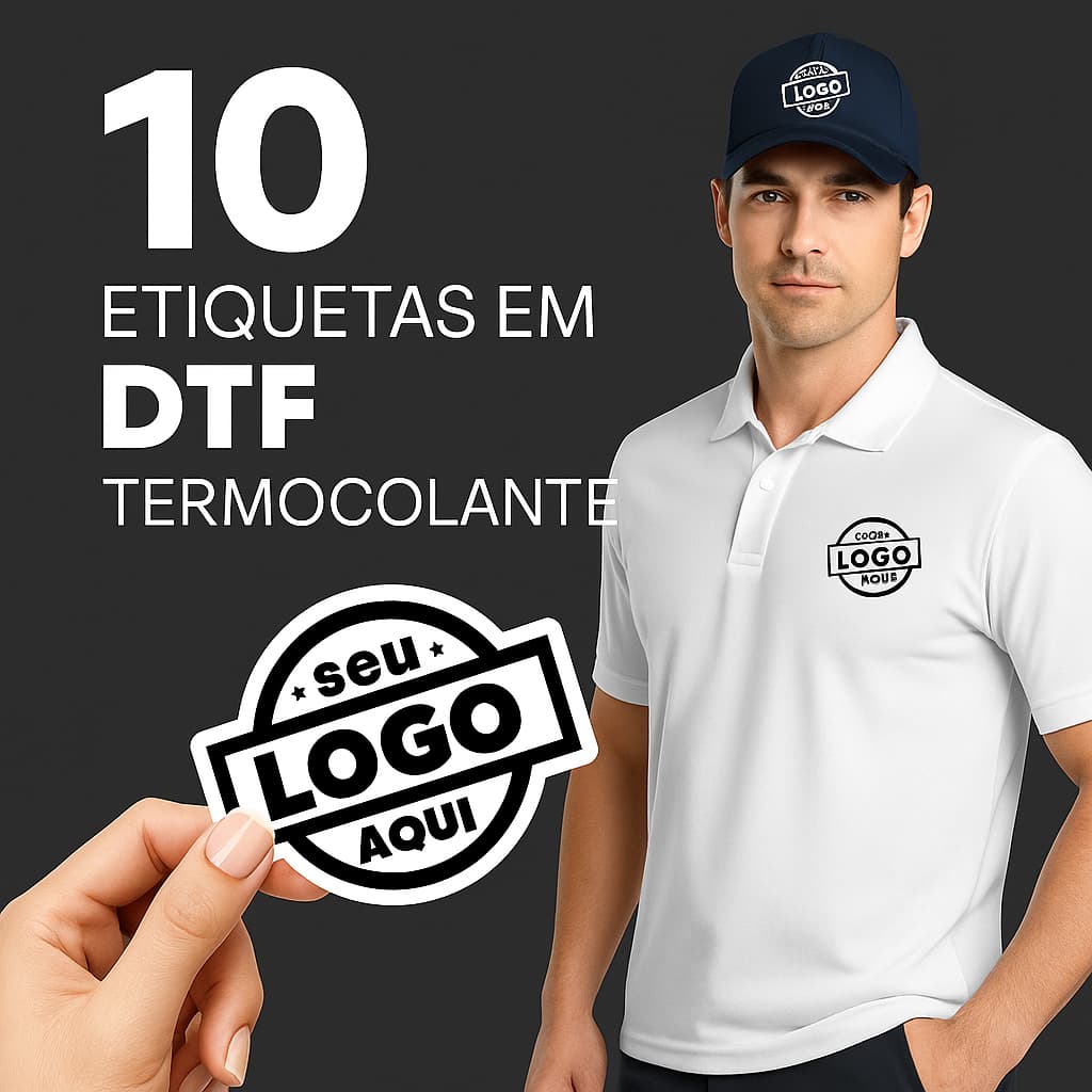 DTF Estampas de Etiquetas com logo Empresa Promocional Aplicar com Ferro Envio Rápido Termocolante