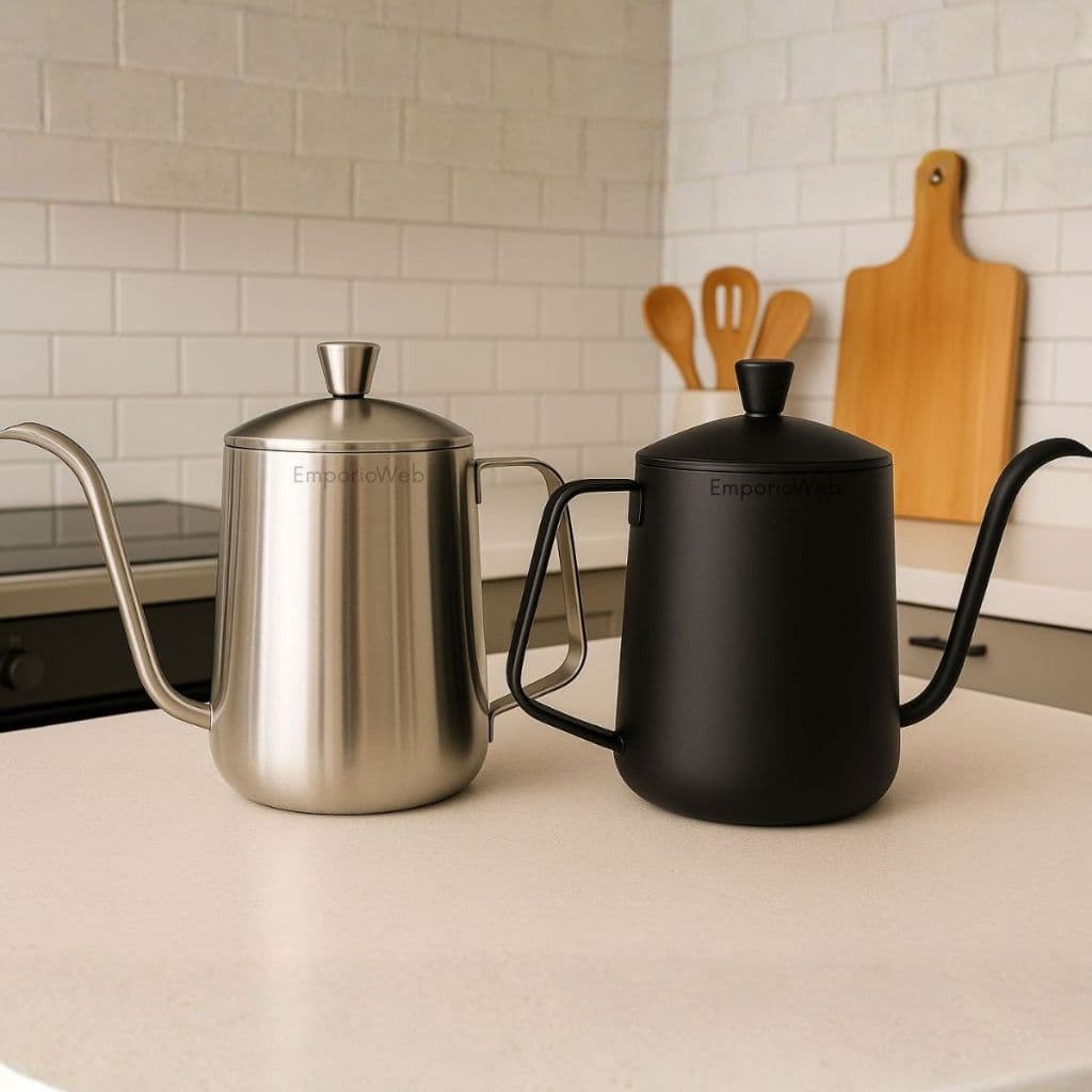 Bule Inox Escovado Bico Fino 600 Ml Com Tampa Leiteira Profissional  Aço Inoxidável Antiferrugem