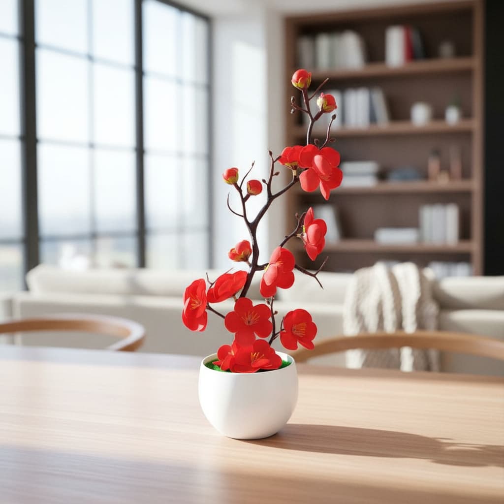 Bonsai Artificial Flor De Ameixa Realista Decoração Casa realista cerejeira Orquídea
