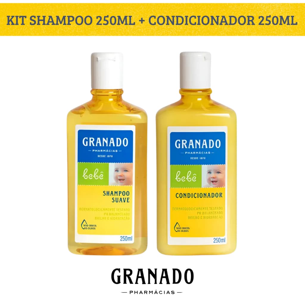 Kit Banho Granado Bebê Glicerina Tradicional – Shampoo + Condicionador 250ml cada