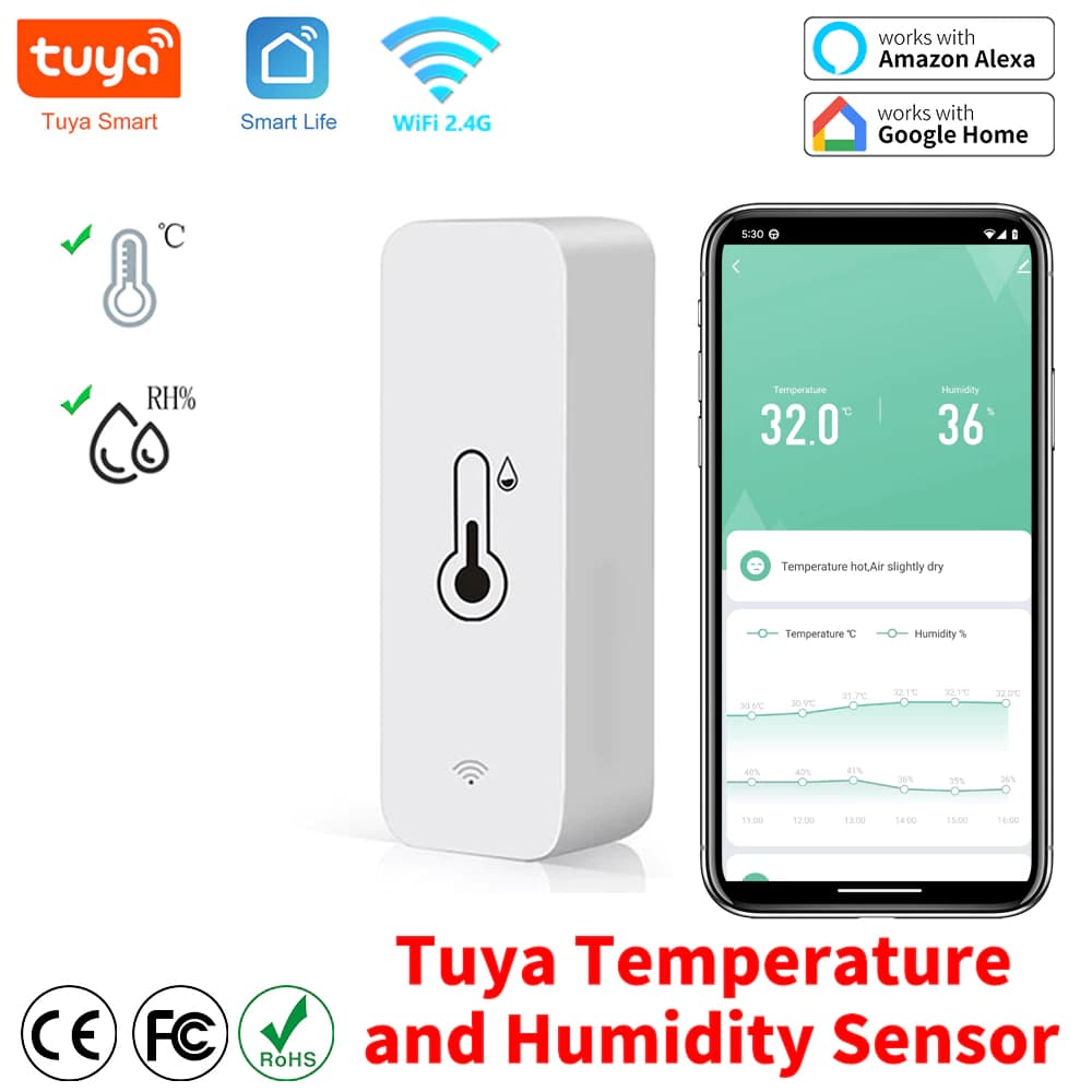 Sensor Wifi Temperatura E Umidade Alexa Google home smart life
