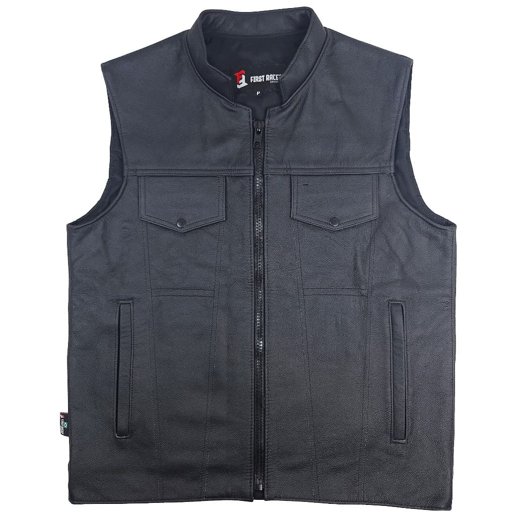 Colete de Couro Legítimo First Racer Legend Motociclista 100% Bovino Direto da Fábrica