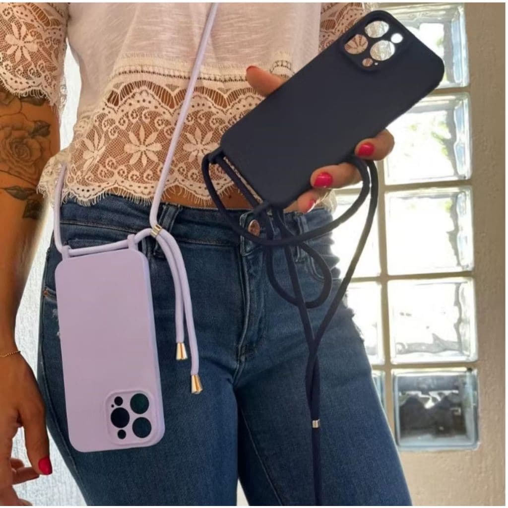 Case Cordão de pescoço Aveludada para iPhone 17 PRO MAX 16 15 14 13 12 11 17 AIR