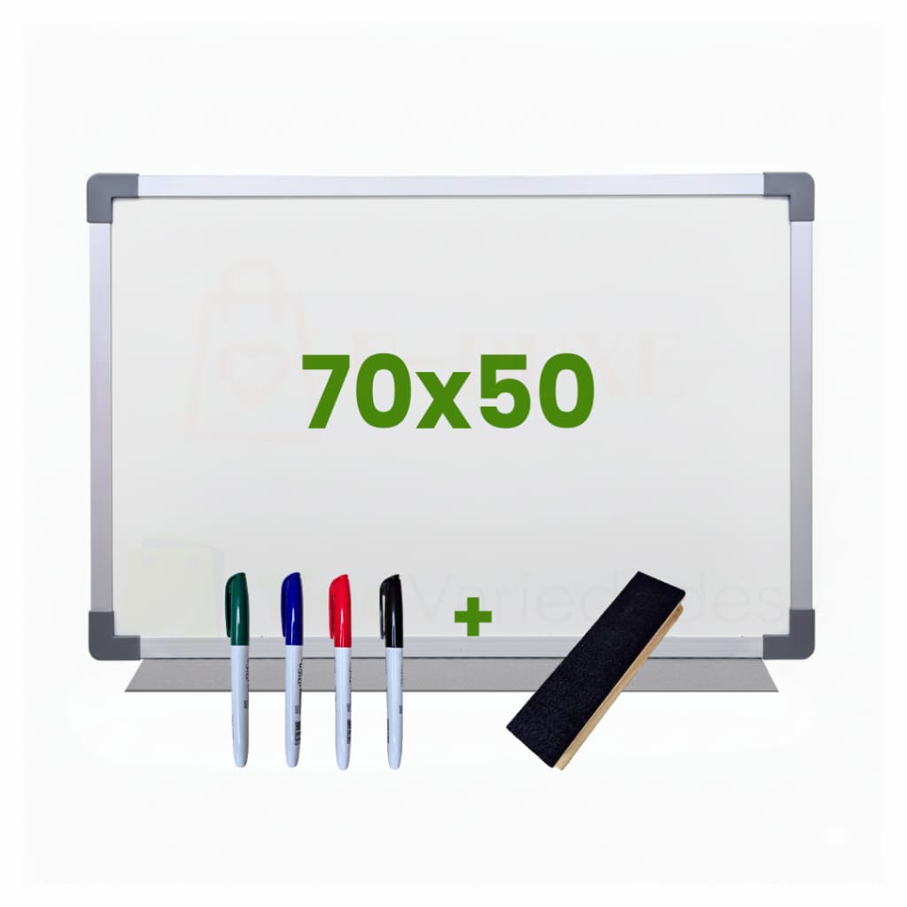 Lousa Quadro Escolar Branco Moldura MDF Aluminizado 70x50
