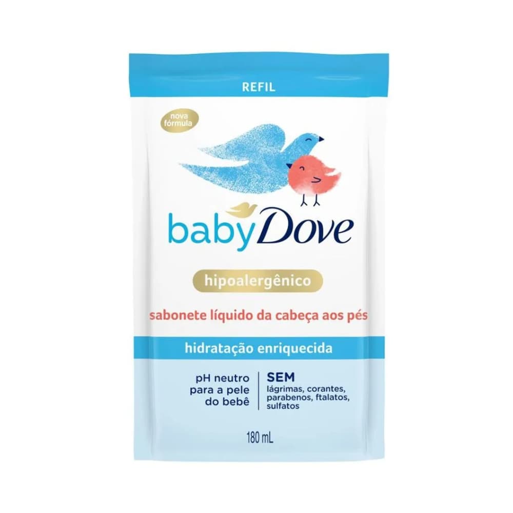 Baby Dove Refil 180ml | Limpeza Suave e Hidratação