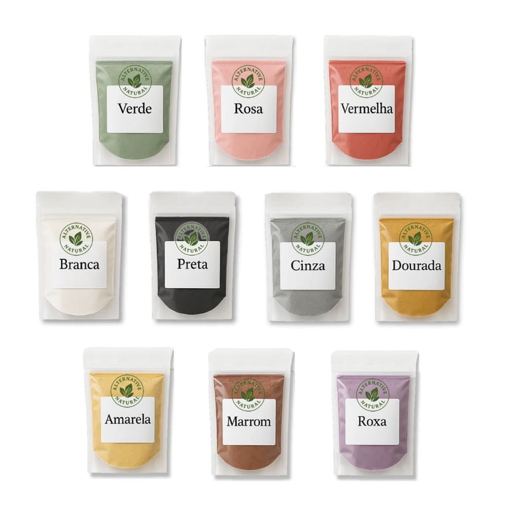 Kit 10 Argilas Máscara Facial Skin Care Todos os tipos de Pele Facial Capilar e Corporal 100% Natural