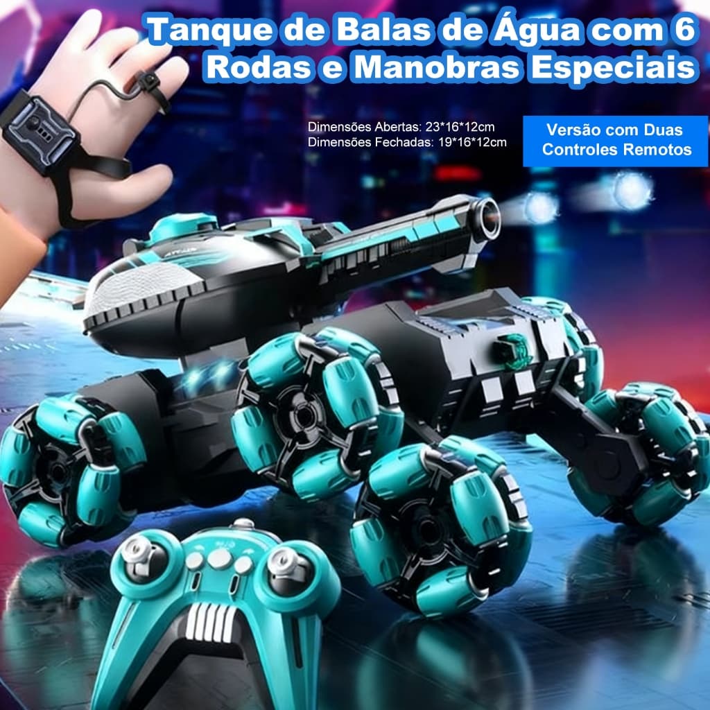 Carro de Controle Remoto Stunt 360°-Transformação por Gestos, Escalada e Disparo de Bolinhas de Água
