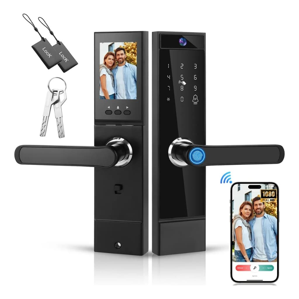 Fechadura Eletronica Digital Biometria Com Câmera+Wi-Fi Tuya