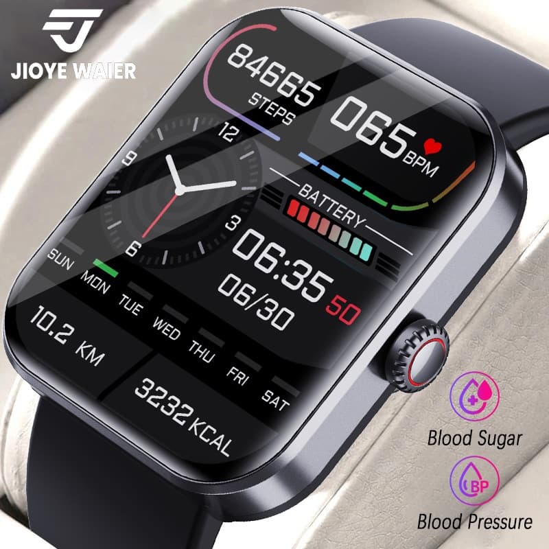JIOYE Smartwatch Relogio Glicemia Pressão Arterial Esportes à Prova d'Água Relógio Inteligente