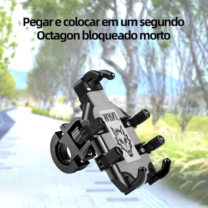 Suporte de Celular Antichoque 360° para Moto/Bicicleta – Fixação Forte