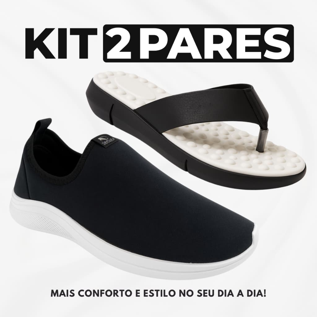 Kit Sandália Feminina Ortopédica Para Esporão Fascite Plantar Tênis Calce Fácil Casual Confortável