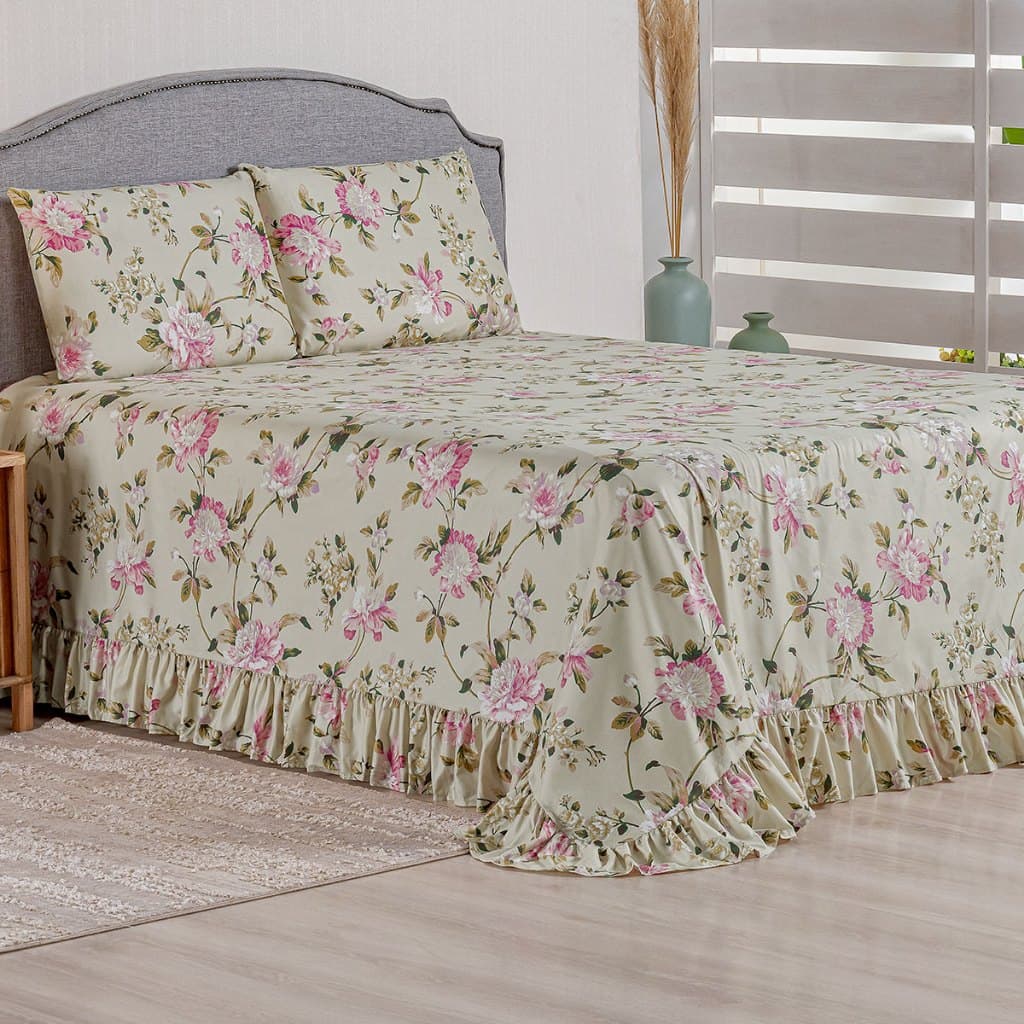 Kit Colcha Cobre Leito Queen 400 Fios Toque Macio 3 Peças com Porta Travesseiro