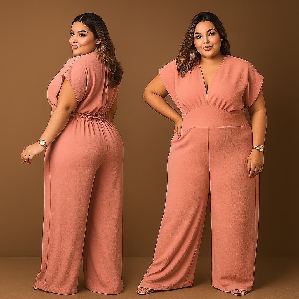 Macacão Longo Feminino Plus Size – Casual, Leve e Ideal para Todas as Ocasiões