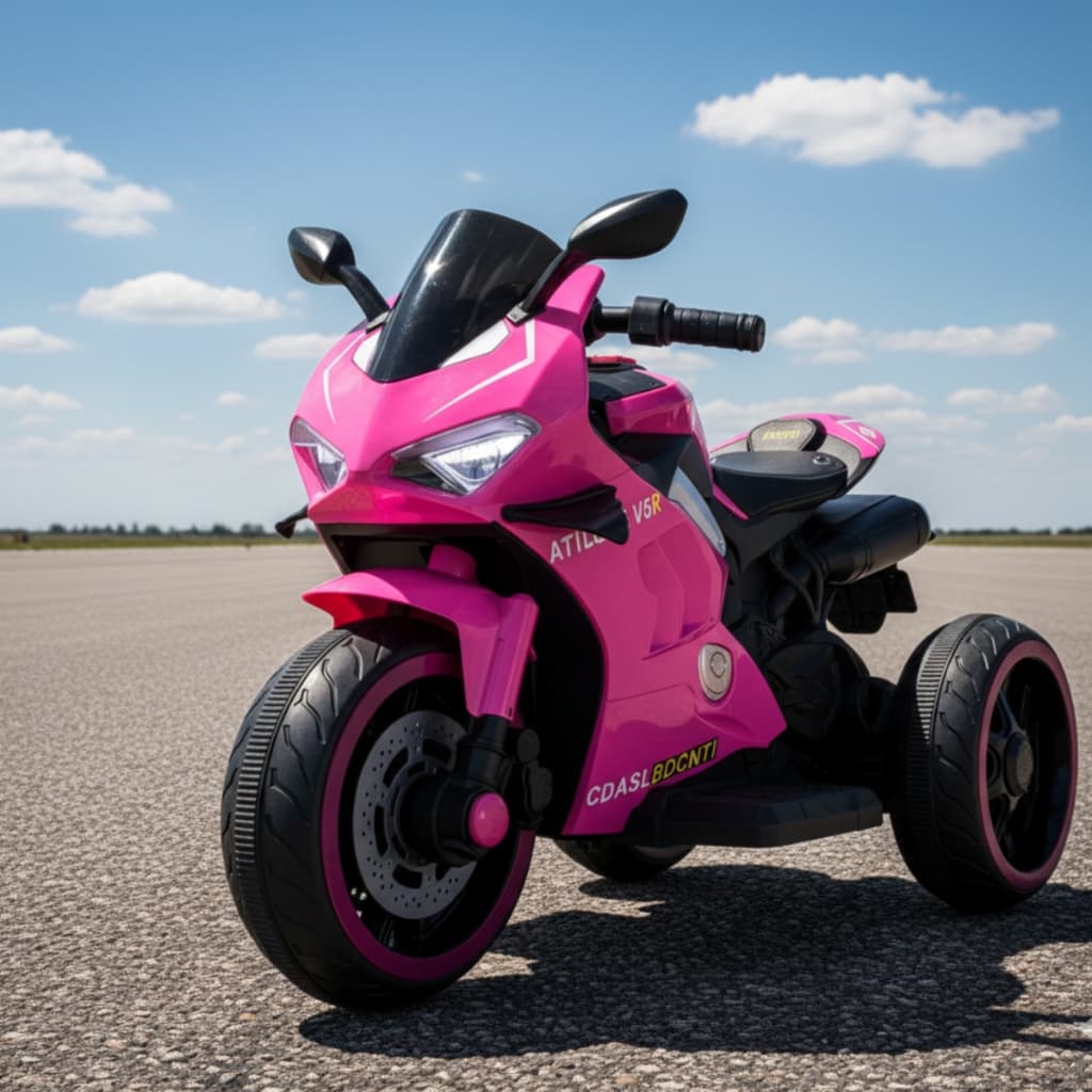 Moto Elétrica Infantil Super Moto 3 Rodas Som Luz Frente e Ré