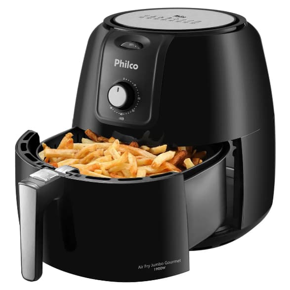 Fritadeira Air Fryer 8 Litros Jumbo Gourmet PFR13P Philco Preto Air Fry Sem Oleo
