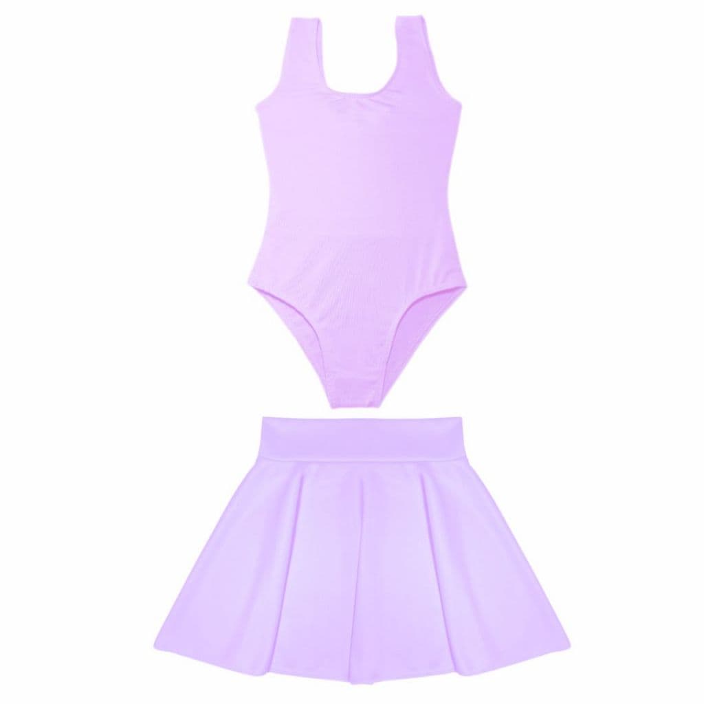 Kit 2 Itens Ballet Collant Regata E Saia de Cós